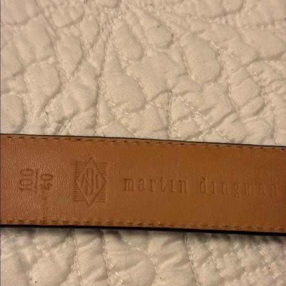 Martin Dingman Dark Leather Belt with Silver Buckle - Picture 6 of 8